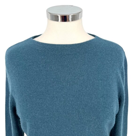 Talbots Teal Pure Cashmere Sweater 3/4 Sleeves Size Petite Small - Picture 2 of 11